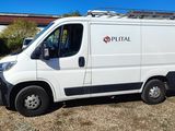 une camionnette blanche garée dans l'herbe