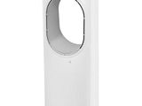 un purificateur d'air blanc posé sur un sol blanc