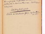 an old book with a handwritten page on it