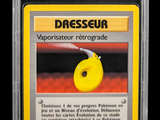 a close up of a card with a yellow object on it