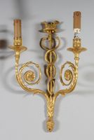 Paire d'appliques en bronze doré en caducée à deux bras de l… (photo 2)
