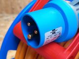 a blue hose with a red handle and a blue hose with a red handle and a blue hose with a red handle and a blue hose with a red