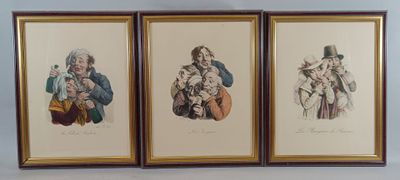 trois photos encadrées représentant un homme tenant un chien et une femme tenant un chat