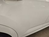 a cat sitting on the hood of a white car