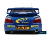 a blue car with a yellow star on the back of it