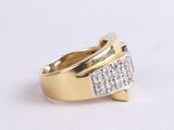 an image of a gold ring with diamonds on a white background
