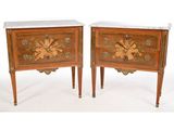 paire de commodes à plateau en marbre de style Louis XVI, fin du XIXe siècle