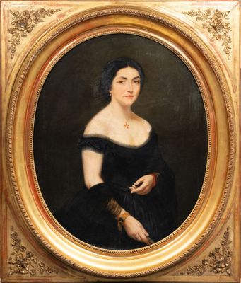 portrait of a lady in a black dress
