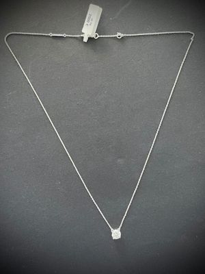 sterling silver necklace with a square shaped pendant on a silver chain