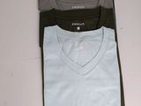three men ' s v - neck t - shirts are stacked on top of each other