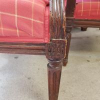 Paire de fauteuils en hêtre teinté, dossier carré droit - St… (photo 5)