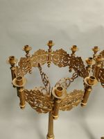 Paire de grandes LAMPES de SANCTUAIRE en bronze doré de styl… (photo 2)