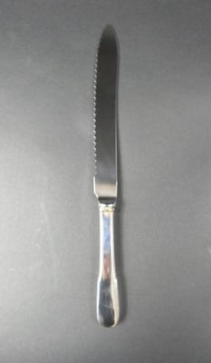 Couteau à pain manche argent modèle uniplat (lame inox) Poin…