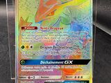 a close up of a pokemon card in a clear box