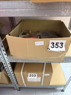 a box with a number on it sitting on a shelf