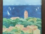 une photo d'une photo d'un tableau sur le mur