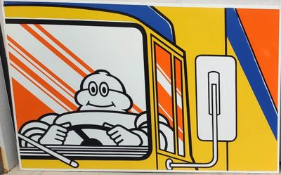 une photo d'un bus sur lequel figure un personnage de dessin animé