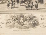 a drawing of a group of people on a street