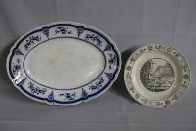 deux assiettes bleues et blanches posées l'une à côté de l'autre sur une table