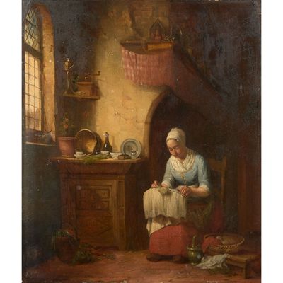 HOLS*** FEMME A L'OUVRAGE Panneau