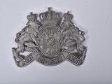 an image of a silver badge on a white surface