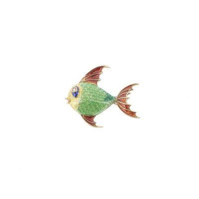 un poisson vert qui vole dans le ciel