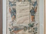 une image représentant une photo encadrée d'une déclaration des États-Unis