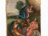an image of a painting of a group of people sitting in a field