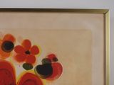 a picture of a painting of flowers in a gold frame