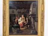 an image of a painting of a family in a living room