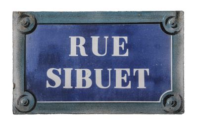 a blue sign that says rue sibuet on it