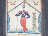 une vieille photo d'un homme en uniforme militaire tenant une canne
