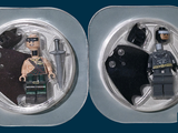 batman and catwoman minifigurs in a plastic mold