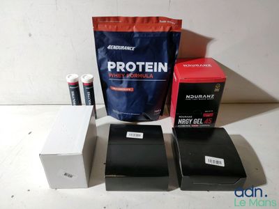 a bag of protein next to some batteries and a box of batteries