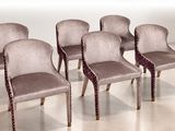 lot de six chaises de salle à manger avec dossiers rembourrés