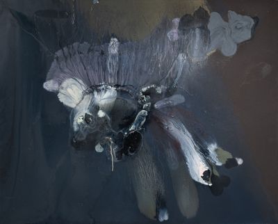 une peinture représentant une fleur qui se trouve au milieu d'un tableau