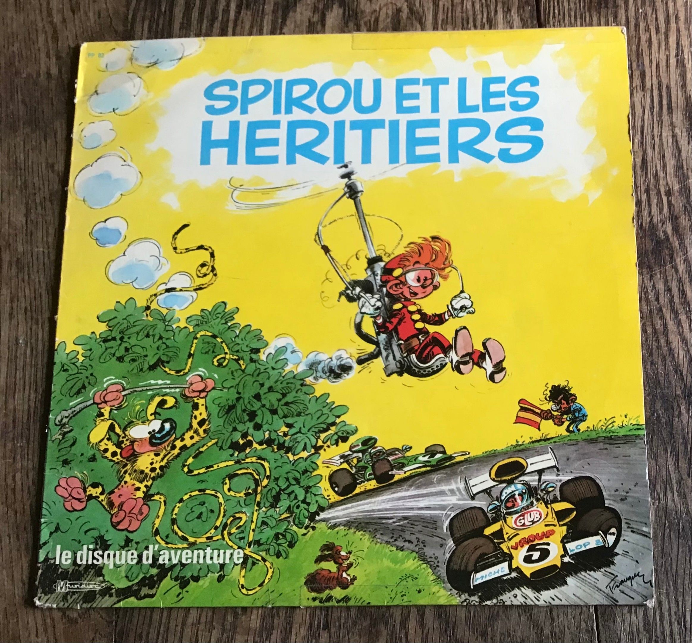 Franquin Spirou et les Héritiers Rare vinyle 33 tours Le Disque Aventure Chez Musidisc