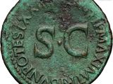 a close up of a coin with the word ss on it