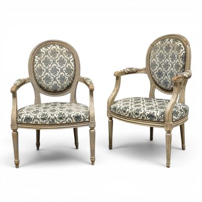 pair of louis xvi style armchairs