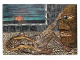 une photo d'un tableau représentant une femme allongée par terre