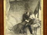 une vieille photo représentant un homme et une femme assis sur une chaise
