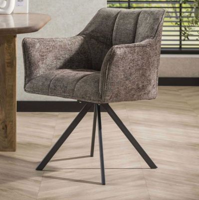 an image of a chair with a wooden table and a window in the background