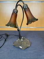 Lampe en métal patiné et tulipes en verre style ancien - 40 … (photo 4)