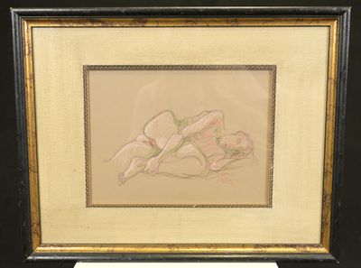 tableau représentant deux orchidées dans un cadre noir sur un fond blanc