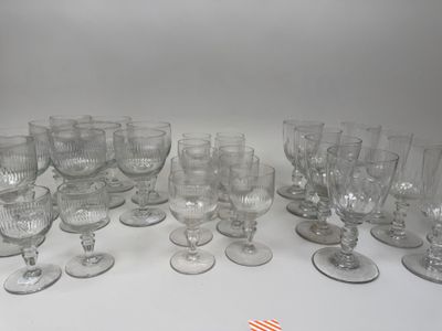 a lot of empty wine glasses on the table