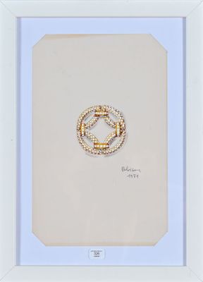 Philippe DELOISON (XXe). Dessin pour un pendentif Cercle de …