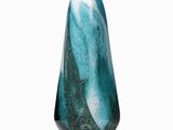 a picture of a vase with a blue and green design on it