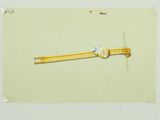 a picture of a gold watch on a piece of paper