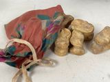 a bag of gold nuggies next to a bag of gold nuggies