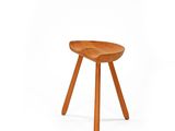 an image of a small wooden stool on a white background